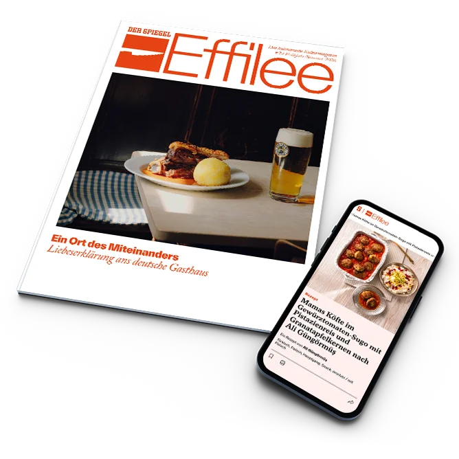 Effilee aktuelle Ausgabe und Smartphone mit aktuellem Artikelbeispiel