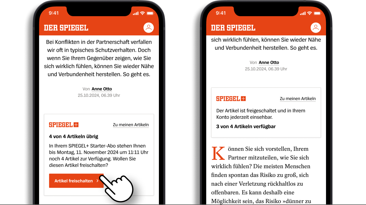 Freischaltung Artikel SPIEGEL-Starter-Abo Smartphone